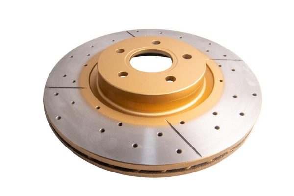 DBA Street Series X-Gold Drilled & Slotted Front Brake Disc 320 x 25mm for Ford Focus (Mk2) / Ford Focus (Mk3) & More