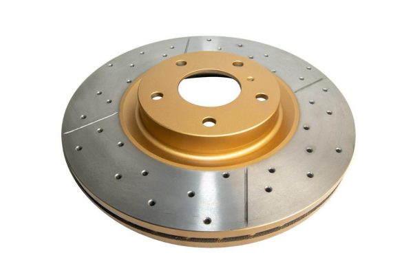 DBA Street Series X-Gold Drilled & Slotted Front Brake Disc 320 x 28mm for Infiniti Q50 / Infiniti Q50 Sport & More