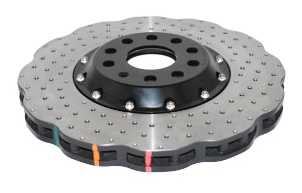 DBA 5000 Series Cross-Drilled & Dimpled Front Brake Disc 345 x 30mm Black Hat for Audi A3 quattro 8P / Audi S3 8P & More