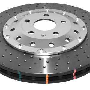 DBA 5000 Series Cross-Drilled & Dimpled Front Brake Disc 370 x 32mm Silver Hat for Audi TTRS Plus quattro 8J / Audi TTRS quattro 8J & More