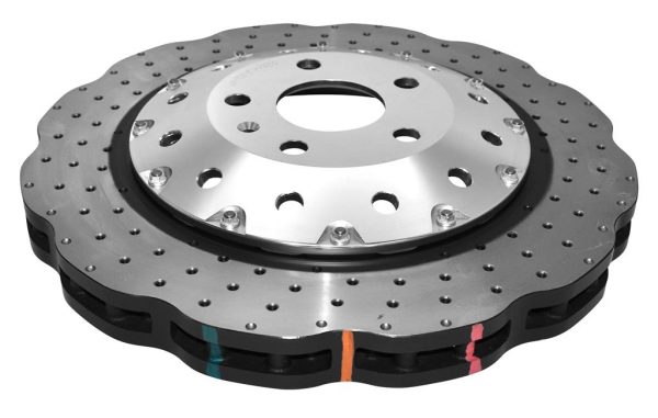 DBA 5000 Series Cross-Drilled & Dimpled Front Brake Disc 370mm for Audi RS3 8V