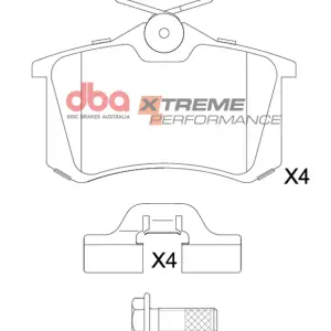 db1449xp.webp DBA Xtreme Performance Rear Brake Pad Set 87 x 52.8 x 16.3mm for Audi A1 8X / Audi A1 GB & More