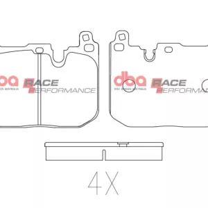 DBA Race Performance Front Brake Pad Set 114.6 x 91.4 x 14.8mm for BMW 1 Series (F40) 116 / BMW 1 Series (F40) 118 & More