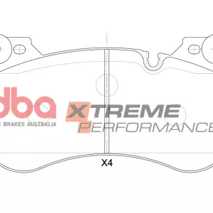 DBA Xtreme Performance Front Brake Pad Set 184.4 x 102.7 x 19.4mm for BMW M2 (G87) / BMW M3 (G80) & More