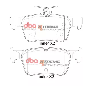 DBA Xtreme Performance Rear Brake Pad Set 123.2; 123.2 x 48.7; 53.5 x 15.7; 15.7mm for Ford Focus (Mk4) / Ford Mondeo Estate (Mk5) & More