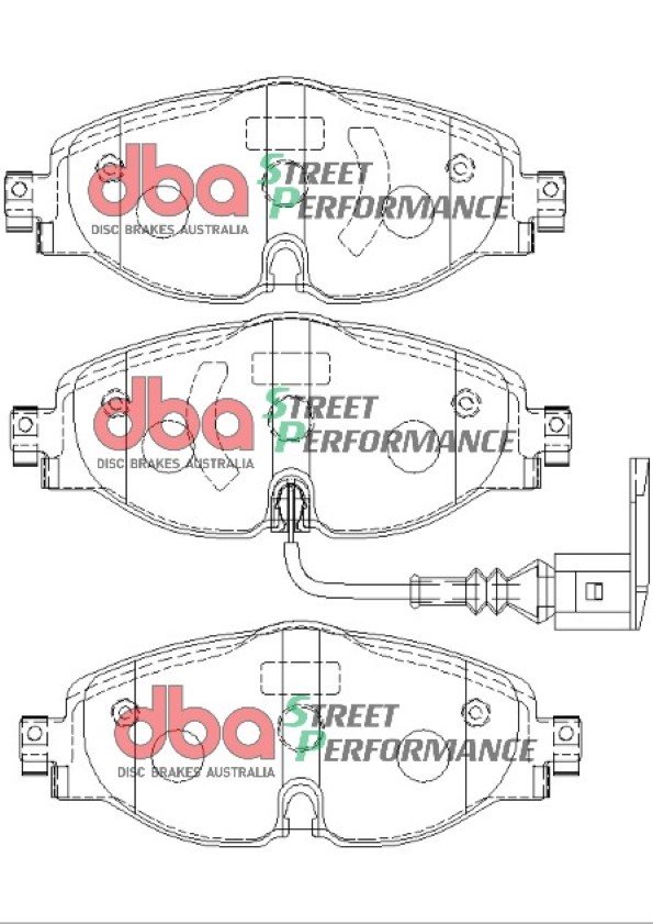 DBA Street Performance Front Brake Pad Set 160.1 x 64.5 x 19.1mm for Audi A1 GB / Audi A3 8V & More