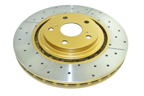 DBA Street Series X-Gold Drilled & Slotted Front Brake Disc 328 x 28mm for Lexus NX200 / Lexus NX200t & More
