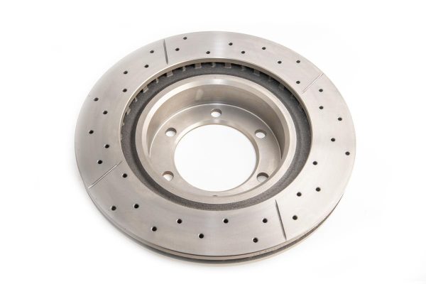 DBA Street Series X-Gold Drilled & Slotted Front Disc & Street Performance Pad Kit 338 x 28mm for Toyota Fortuner AN150/160 / Toyota Land Cruiser