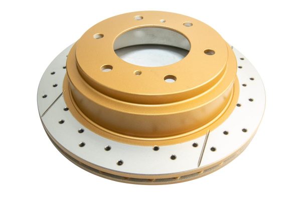 DBA Street Series X-Gold Drilled & Slotted Rear Disc & Street Performance Pad Kit 300 x 22mm for Mitsubishi Pajero & Shogun